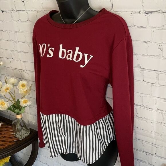 90’s Baby Layered Mixed Media Top Shirt - Picture 2 of 6